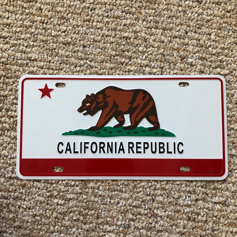 California Republic License Plate Sign